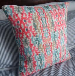 Mosiac Tile.slipcovers.toss Pillows.throw Pillow. Accent Pillow.pillow Cover.cushion Cover.red.pink.tan.blue.cream.white.decor Pillow Covers - thumbnail 1