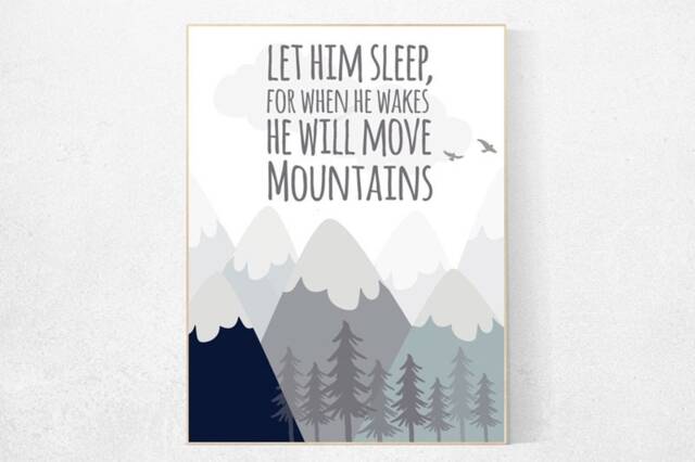 Mountains Nursery Art Print Woodland Adventure Decor - image 1