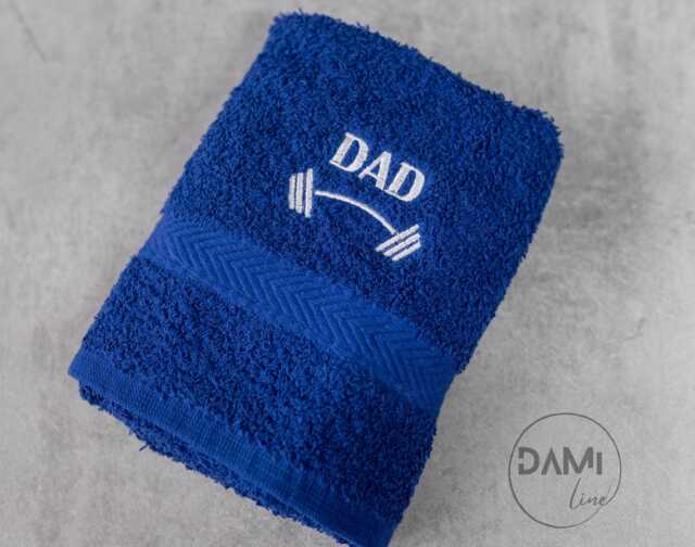 Personalised Gym Towel Embroidered Barbell Design, 100% Cotton - image 1