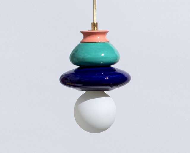 Colorful Ceramic Pendant Lamp Handmade Clay Lighting - image 1