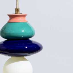 Colorful Ceramic Pendant Lamp Handmade Clay Lighting - thumbnail 3