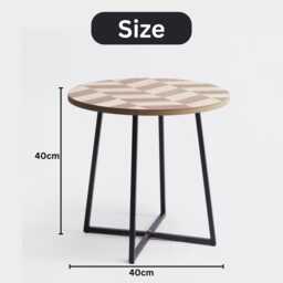 Round Side Table Wooden Coffee Table, Living Room Home - thumbnail 4