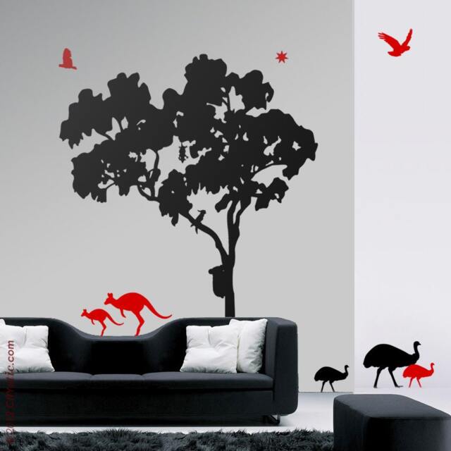 Bi-Color Gum Tree Wall Decal Australian Animals Nursery Decor - image 1
