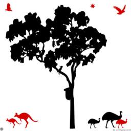 Bi-Color Gum Tree Wall Decal Australian Animals Nursery Decor - thumbnail 2