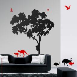 Bi-Color Gum Tree Wall Decal Australian Animals Nursery Decor - thumbnail 1