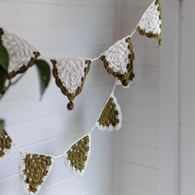 Handmade Crochet Triangle Bunting - Nursery Decor - image 1