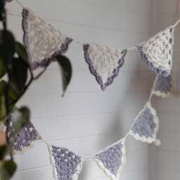Handmade Crochet Triangle Bunting - Nursery Decor - thumbnail 2