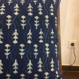 Handmade Indigo Block Print Cushion Cover Organic Cotton, Boho Home Decor - thumbnail 2