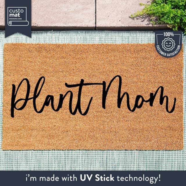 Plant Mom - Personalized Funny Welcome Mat Custom Coir Doormat Comical Sayings Gifts Life Plants - image 1