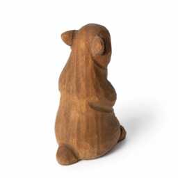 Whimsical Wooden Groundhog Statue Hand Carved Animal Figurine Woodland Nursery Decor Cute Wood Marmot Gift For Nature Lover - thumbnail 3
