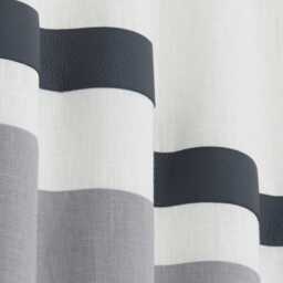 Mid Century Geometric Curtains, White Black Gray Modern Linen Drapes, Blackout Bedroom Panels, Colour Block Minimalist Curtains With Lining - thumbnail 3