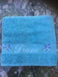 Cotton Bath Towel Embroidered With The Pattern & First Name Of Your Choice