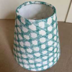 Fermoie Blue Wicker Print Linen Candle Clip 14cm 5.1/2 Inch Lampshade - thumbnail 3