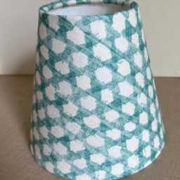 Fermoie Blue Wicker Print Linen Candle Clip 14cm 5.1/2 Inch Lampshade - thumbnail 2