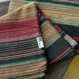 Red Cotton Throw Blanket - Durable Sofa Slip Cover Boho Woven Bedspread Portuguese Sustainable Modern Traditional Home Decor - thumbnail 2