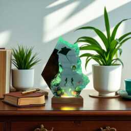 Manta Ray Night Light Ocean Theme Mermaid & Diver Scene Led Lamp - thumbnail 4