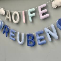Name Bunting, Nursery Decor, Personalised Felt Name, Name Sign, Garland, Baby Gift - thumbnail 2