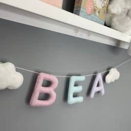 Name Bunting, Nursery Decor, Personalised Felt Name, Name Sign, Garland, Baby Gift - thumbnail 3