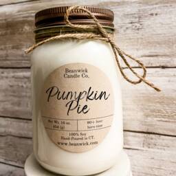Pumpkin Pie Soy Candle 80+ Hour Burn Time in Mason Jar - thumbnail 1