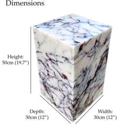 Beige Travertine Side Table - Marble End Real Stone Pedestal - thumbnail 4