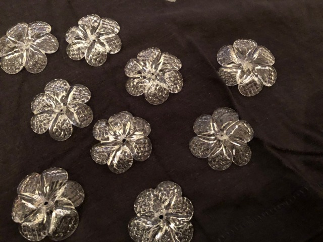 Rosettes, Spare Parts For Mirrors & Sconces, in Murano Blown Glass, Transparent , Approx 5 cm - image 1