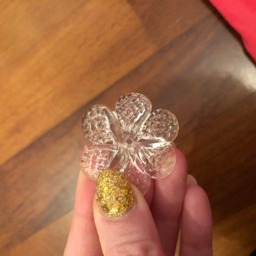 Rosettes, Spare Parts For Mirrors & Sconces, in Murano Blown Glass, Transparent , Approx 5 cm - thumbnail 3