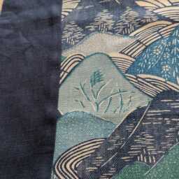 Kelly Wearstler Teal/Blue Edo Linen Fabric Pillow Cover - thumbnail 3