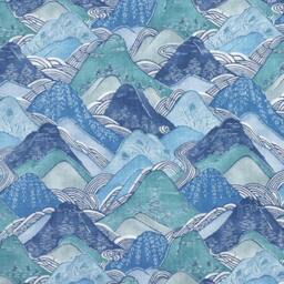 Kelly Wearstler Teal/Blue Edo Linen Fabric Pillow Cover - thumbnail 4