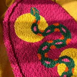 Punch Needle Wall Hanging, Eye & Snake Decor, Hand Tufted Decor - thumbnail 3