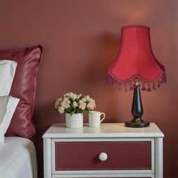 Burgundy Red Fabric Lampshade Handmade For Table & Floor Standard Lamp Shades, Ceiling Light Pendants, Wall Lights - thumbnail 2