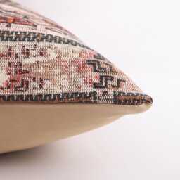 Vintage Turkish Kilim Pillow Cover Handwoven Wool Throw 16x16 - thumbnail 4