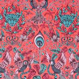 Clarke & Cushion Cover, Pink Turquoise Jungle Cotton Throw Pillow Cover - thumbnail 2