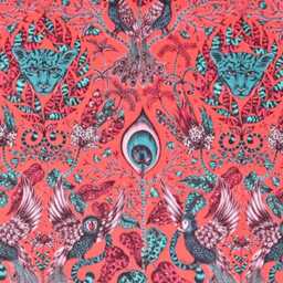Clarke & Cushion Cover, Pink Turquoise Jungle Cotton Throw Pillow Cover - thumbnail 2