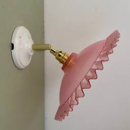 Vintage Pink Plastic Lampshade Wall Lamp