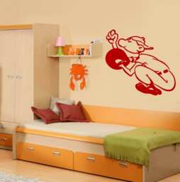 Wall Vinyl Decal Funny Baseball Player Catcher American Game Play Room Decor - #2736Dn - thumbnail 1