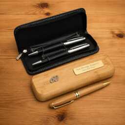 Birthday Ages Luxury Wooden Or Leatherette Pen Case With Matching Free Engraving 18 21 50 65 Gift