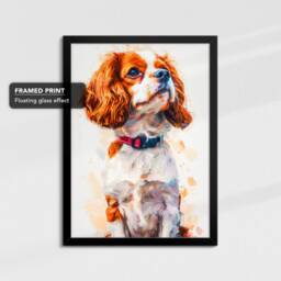 Cavalier King Charles Spaniel Animal Painting Framed Poster Print Or Canvas Wall Decor Art Bedroom Home Interior Gift For Pet Lover - thumbnail 2