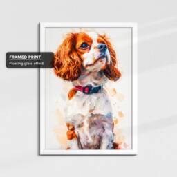 Cavalier King Charles Spaniel Animal Painting Framed Poster Print Or Canvas Wall Decor Art Bedroom Home Interior Gift For Pet Lover - thumbnail 3