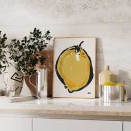 Lemon Painting Print - Kitchen - Fruit Market, Wall Art, Painting, Funky, Trendy, Italy, Citrus, Foodie, Chef, Pantry, Cute, Wholesome, Bar - thumbnail 2