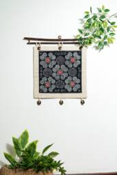 Handmade Hmong Hill Tribe Tapestry - Indigo Batik Wall Hanging Authentic Tribal Textile Art