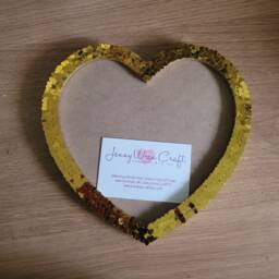Gold Heart Sequin Shaped Photo Frame 8 X 6 Inches - thumbnail 2