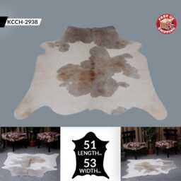 Grey & Black Large Cowhide Rug - Genuine Hair-On Leather Skin For Elegant Home Decor - 51 X 53 Inhces - thumbnail 2