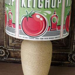 Ketchup Lampshade Retro Hip Kitchen Lamp Shade Lightshade Loft Apartment Red Green 50's Advert - thumbnail 3