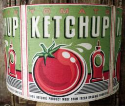 Ketchup Lampshade Retro Hip Kitchen Lamp Shade Lightshade Loft Apartment Red Green 50's Advert - thumbnail 1