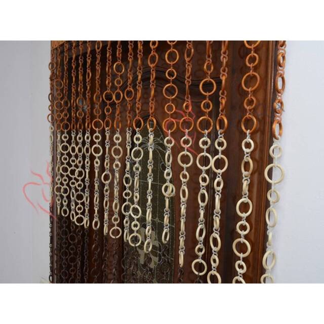 Handmade Beech Wood Beaded Door Curtain Bohemian Decor - image 1