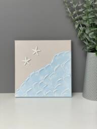 Waves Textured Wall Art, Ocean Waves, Seaside Decor, Nursery Bedroom 3D Canvas - thumbnail 1