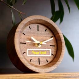 Personalized Walnut Wood Clock Engraved Keepsake Gift - thumbnail 2