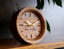 Personalized Walnut Wood Clock Engraved Keepsake Gift