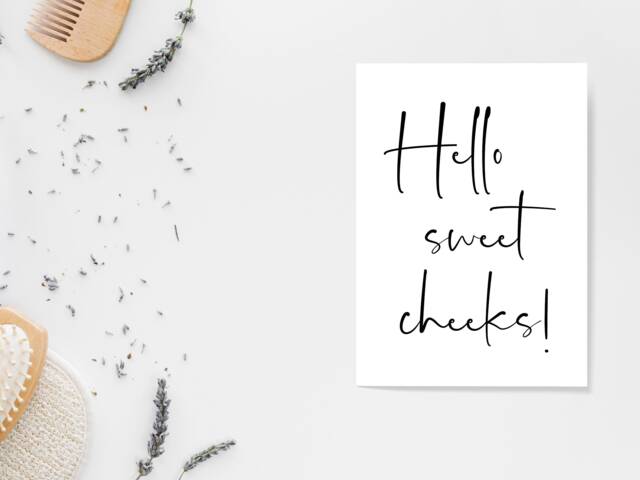 Sweet Cheeks Bathroom Print - Toilet Cloakroom Wall Home Gift Bespoke Poster A5 A4 A3 Framed - image 1