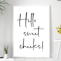Sweet Cheeks Bathroom Print - Toilet Cloakroom Wall Home Gift Bespoke Poster A5 A4 A3 Framed - thumbnail 3